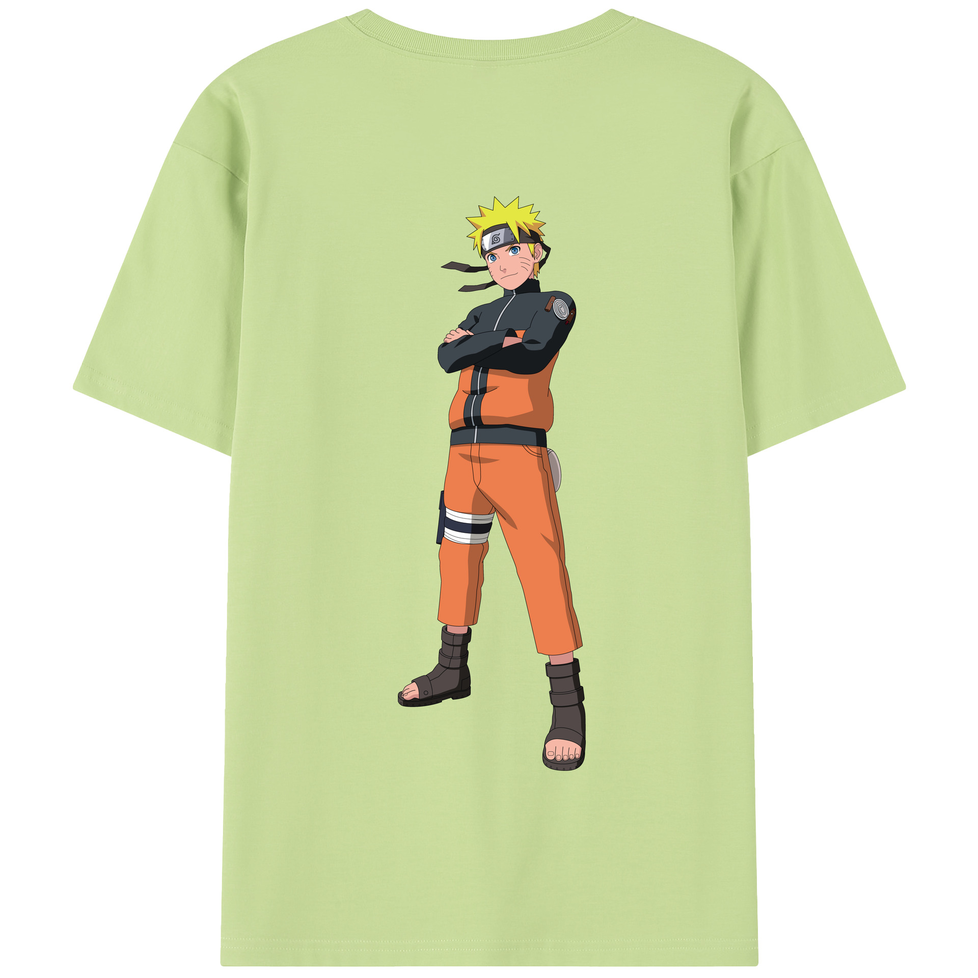 （画像用） NARUTO -ナルト- うずまき ナルト Uzumaki Naruto 綿100％半袖Tシャツ（背面プリント）